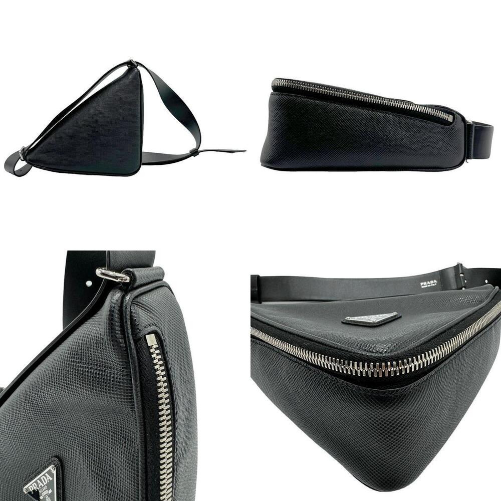 Prada shoulder body bag black silver leather - Picture 3 of 4